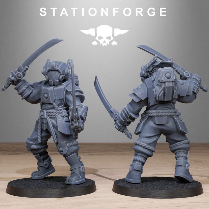 Tuai Melee Infantry, proxy miniature, 28mm heroic scale unpainted resin, view 10