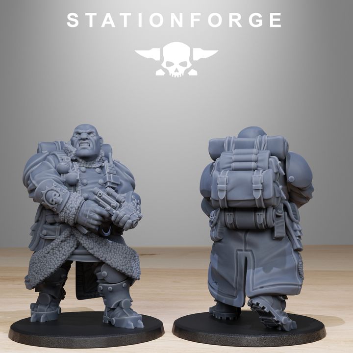 Imperial Army Grim Guard Frostwatch Mutants (10 Units), 28mm heroic scale unpainted resin, view 6