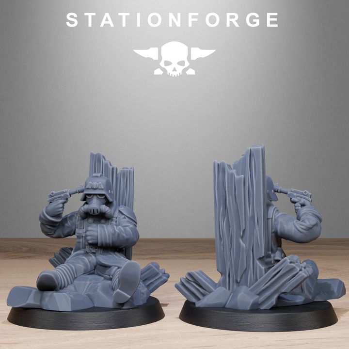 Grim Guard Objective Markers, Imperial Army proxy miniature, infantry, 28mm heroic scale unpainted resin, view 7