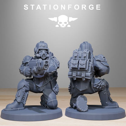 Imperial Army Grim Guard Elites (12 Units), 28mm heroic scale unpainted resin, view 10