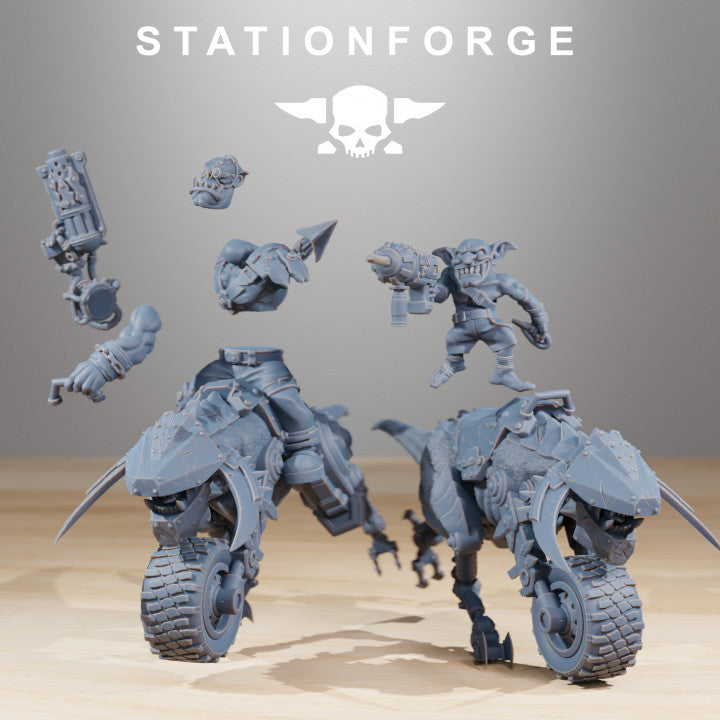 Orks Beast Riders Boss, proxy miniature, character, 28mm heroic scale unpainted resin, view 3