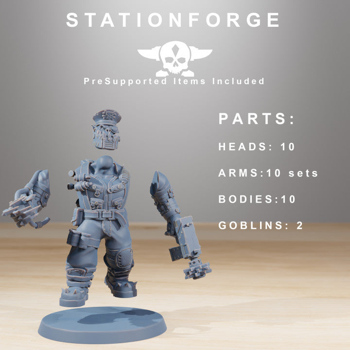 Orks Skillers, proxy miniature, 28mm heroic scale unpainted resin, view 9