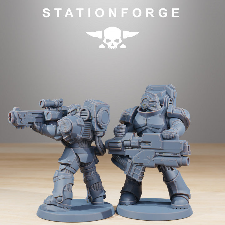 Space Knights Reinforcers (12 Units), proxy miniature, squad, 28mm heroic scale unpainted resin, view 6