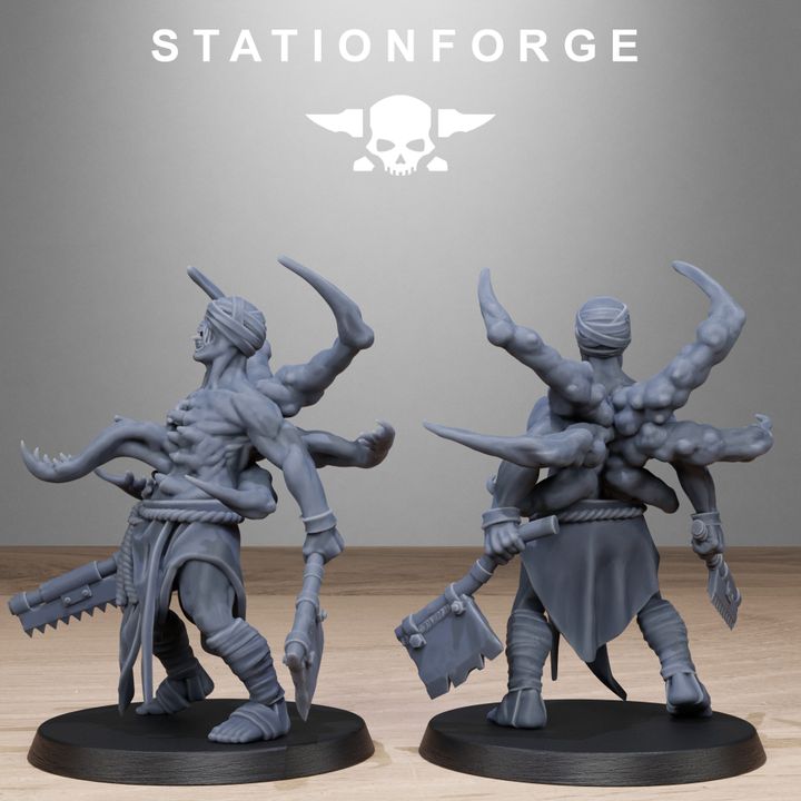 Dark Space Knights Guard Butchers, proxy miniature, infantry, 28mm heroic scale unpainted resin, view 9