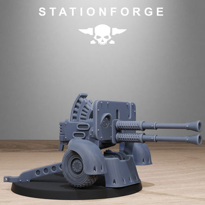 Free Guard Light Machine Gun, Imperial Army proxy miniature, artillery, 28mm heroic scale unpainted resin, view 4