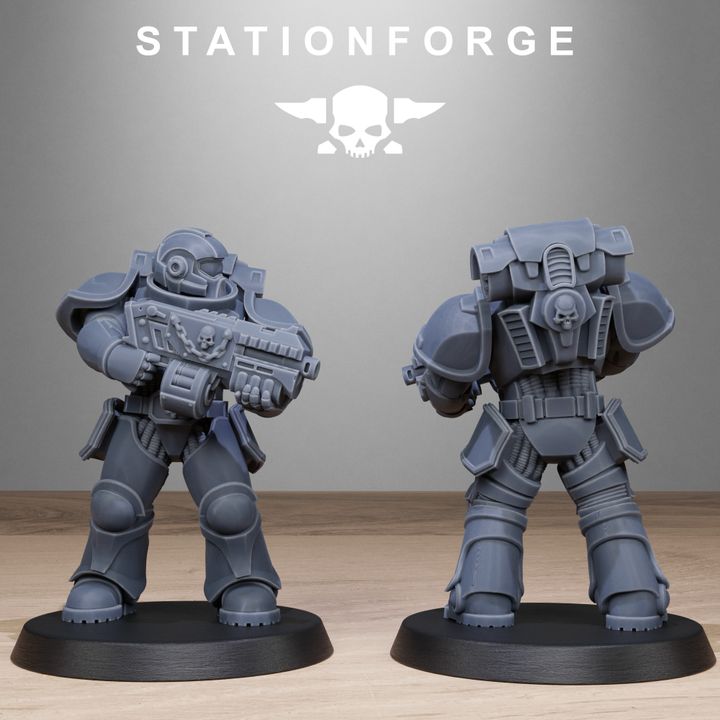 Space Knights Brutes, proxy miniature, 28mm heroic scale unpainted resin, view 5