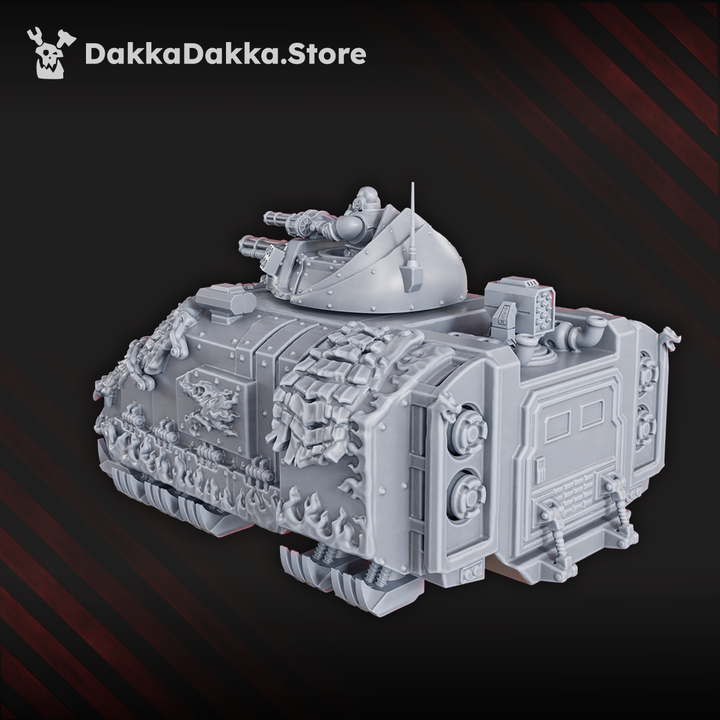 Flame Knights Anti Grav Apc, proxy miniature, transport, 28mm heroic scale unpainted resin, view 2