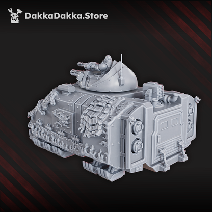 Flame Knights Anti Grav Apc, proxy miniature, transport, 28mm heroic scale unpainted resin, view 2