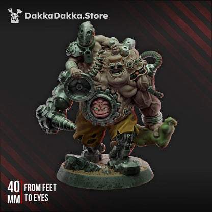 Grimwald The Fused Twin, Dark Space Knights proxy miniature, 28mm heroic scale unpainted resin