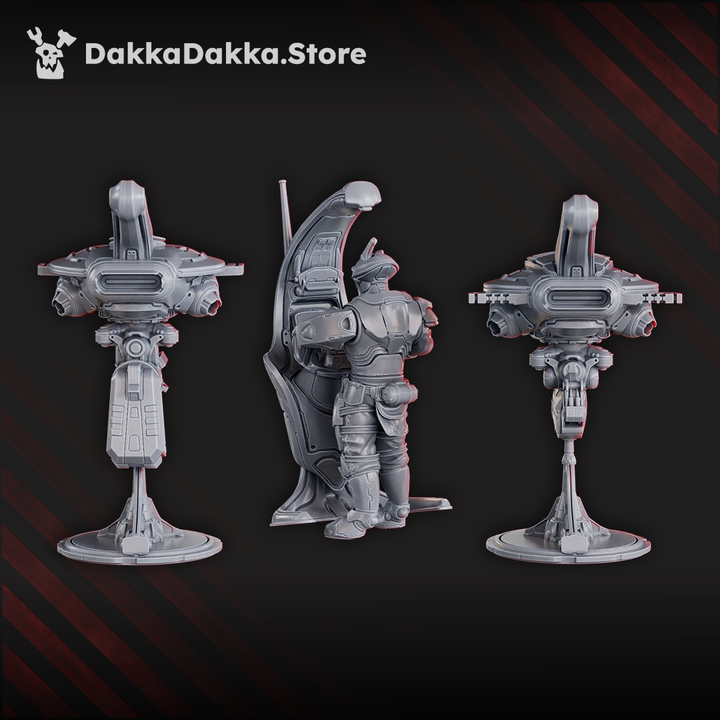 Tuai Drones Upgrade, proxy miniature, bits, 28mm heroic scale unpainted resin, view 2
