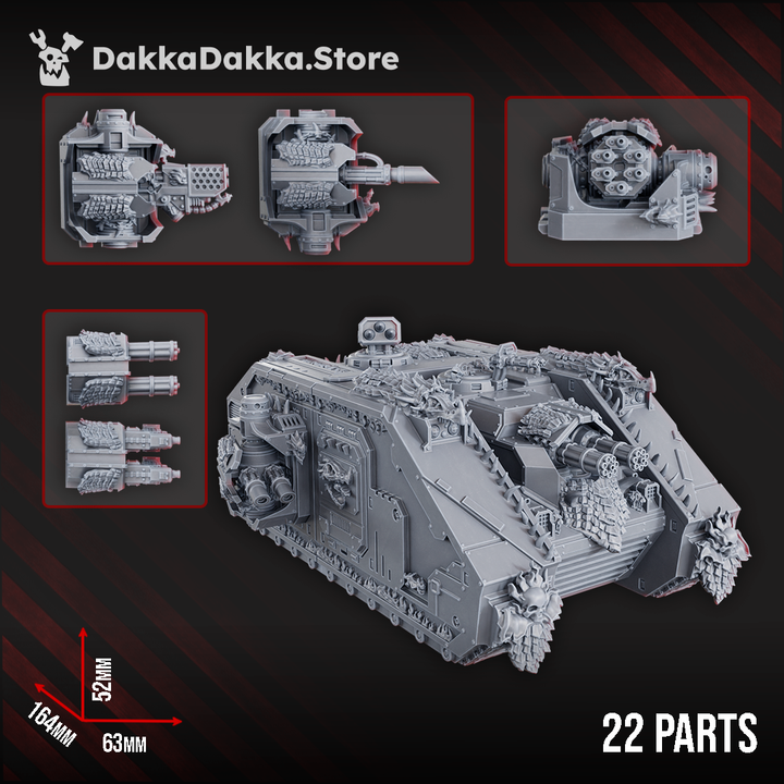 Flame Knights Automated Storm Vehicle, proxy miniature, 28mm heroic scale unpainted resin
