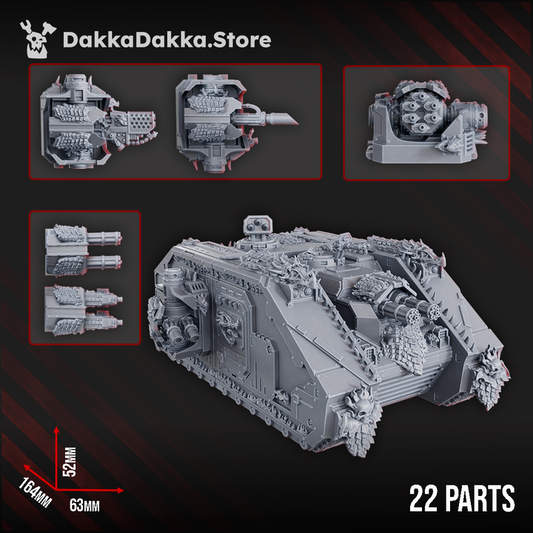 Flame Knights Automated Storm Vehicle, proxy miniature, 28mm heroic scale unpainted resin