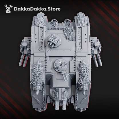 Flame Knights Automated Storm Vehicle, proxy miniature, 28mm heroic scale unpainted resin, view 3