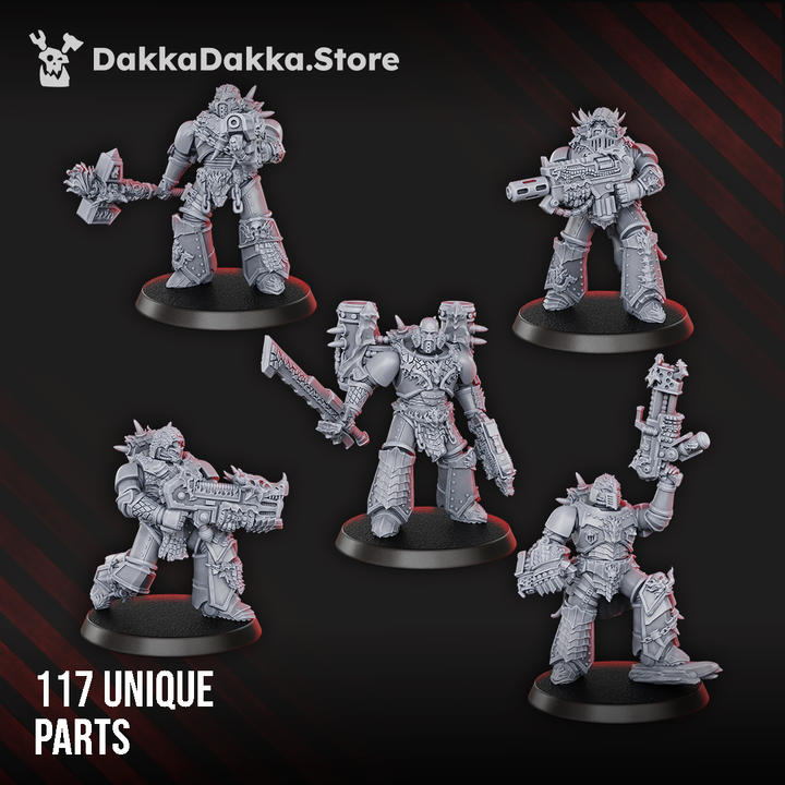 Flame Knights Warriors Build Kit, proxy miniature, squad, 28mm heroic scale unpainted resin, view 2