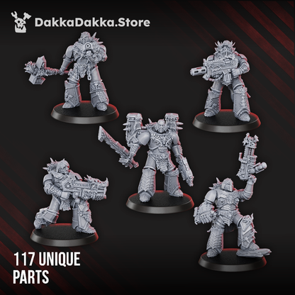Flame Knights Warriors Build Kit, proxy miniature, squad, 28mm heroic scale unpainted resin, view 2