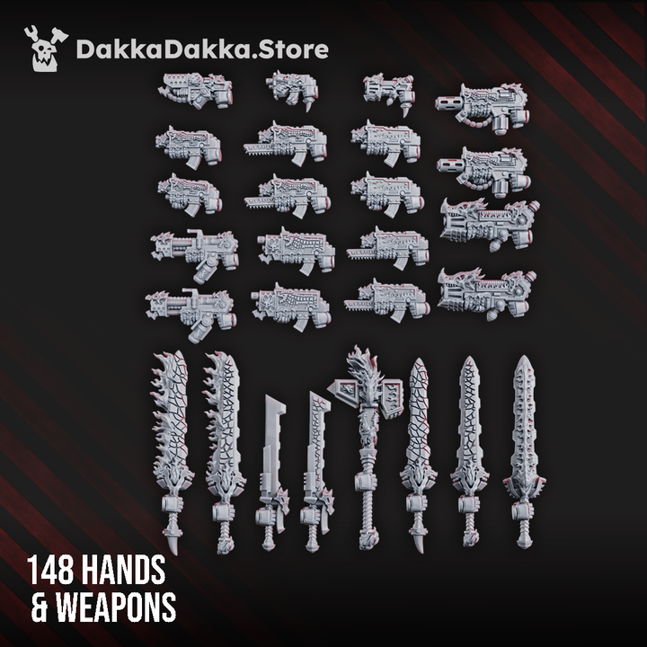 Flame Knights Warriors Build Kit, proxy miniature, squad, 28mm heroic scale unpainted resin, view 5