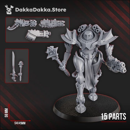 Pleasure Knights Exosuits, proxy miniature, walker, 28mm heroic scale unpainted resin