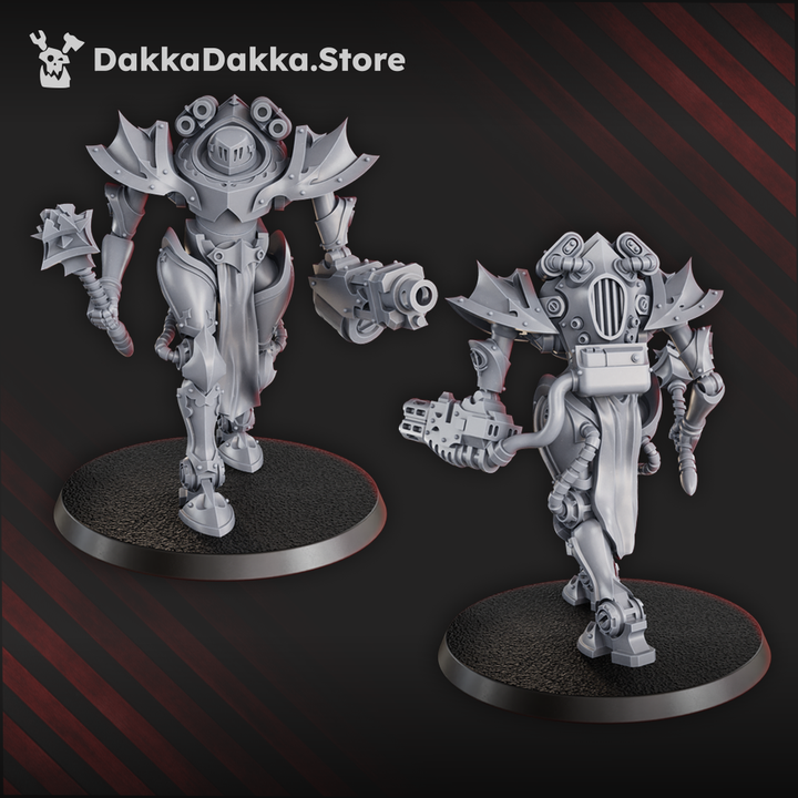 Pleasure Knights Exosuits, proxy miniature, walker, 28mm heroic scale unpainted resin, view 2