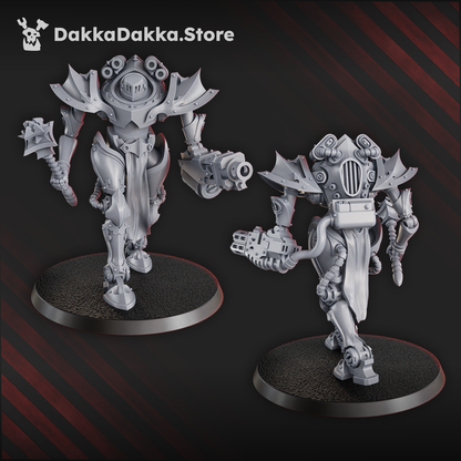 Pleasure Knights Exosuits, proxy miniature, walker, 28mm heroic scale unpainted resin, view 2