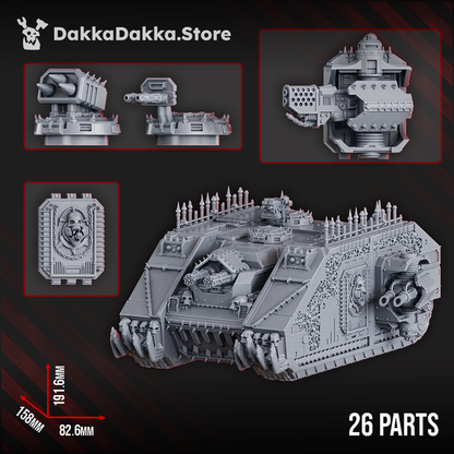 Bloodthirsty Knights Automated Storm Vehicle, proxy miniature, 28mm heroic scale unpainted resin