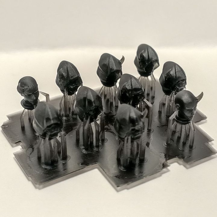 Dark Space Knights Coven Heads Set, resin conversion bits, 28mm heroic scale unpainted resin, view 2