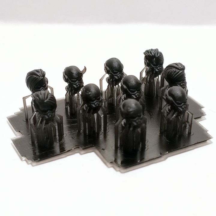 Dark Space Knights Coven Heads Set, resin conversion bits, 28mm heroic scale unpainted resin, view 3