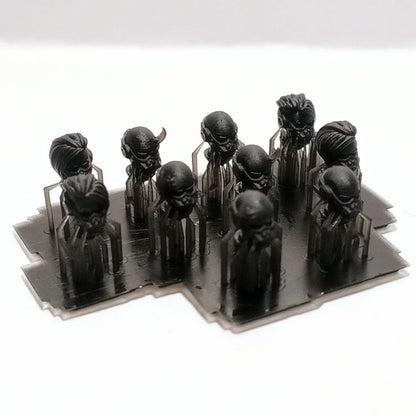 Dark Space Knights Coven Heads Set, resin conversion bits, 28mm heroic scale unpainted resin, view 3