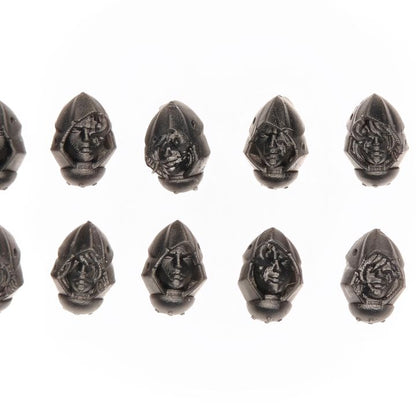Dark Space Knights Coven Heads Set, resin conversion bits, 28mm heroic scale unpainted resin, view 4