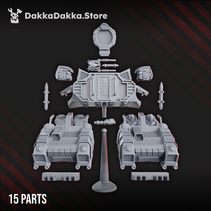 Flame Knights Hover Attack Speeder, proxy miniature, vehicle, 28mm heroic scale unpainted resin, view 4