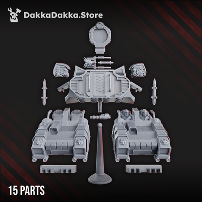 Flame Knights Hover Attack Speeder, proxy miniature, vehicle, 28mm heroic scale unpainted resin, view 4