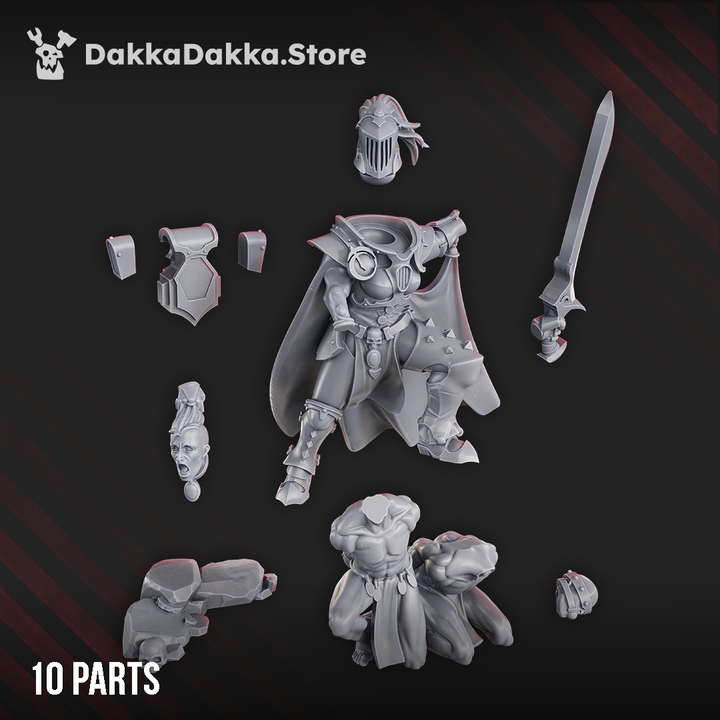 Pleasure Knights High Haseki, proxy miniature, 28mm heroic scale unpainted resin, view 5
