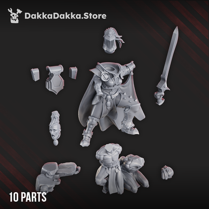 Pleasure Knights High Haseki, proxy miniature, 28mm heroic scale unpainted resin, view 5