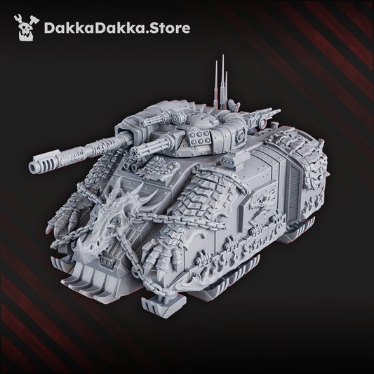 Flame Knights Heavy Hover Tank, proxy miniature, 28mm heroic scale unpainted resin, view 2