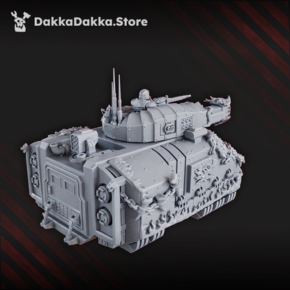 Flame Knights Heavy Hover Tank, proxy miniature, 28mm heroic scale unpainted resin, view 3