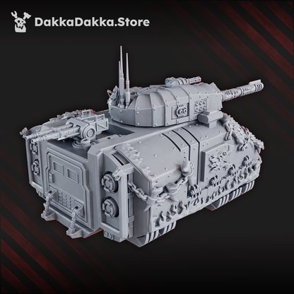 Flame Knights Heavy Hover Tank, proxy miniature, 28mm heroic scale unpainted resin, view 4