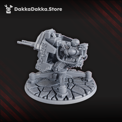 Flame Knights Heavy Support Turret, proxy miniature, artillery, 28mm heroic scale unpainted resin, view 3