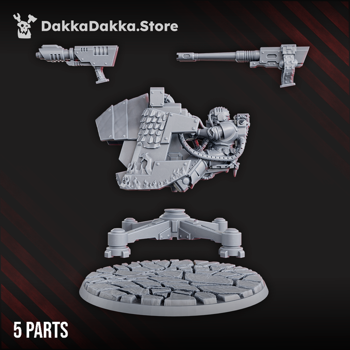 Flame Knights Heavy Support Turret, proxy miniature, artillery, 28mm heroic scale unpainted resin, view 5