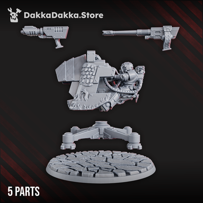 Flame Knights Heavy Support Turret, proxy miniature, artillery, 28mm heroic scale unpainted resin, view 5