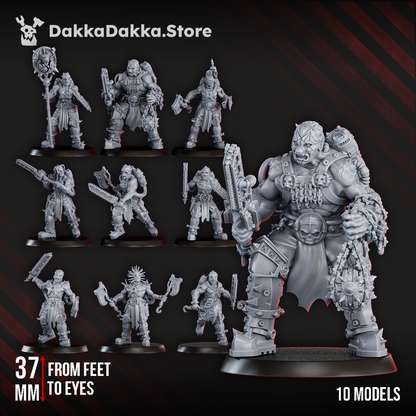 Bloodthirsty Knights Mad Hyenas Squad, proxy miniature, 28mm heroic scale unpainted resin