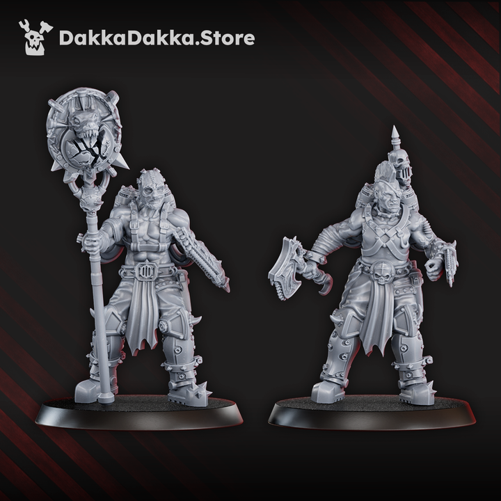 Bloodthirsty Knights Mad Hyenas Squad, proxy miniature, 28mm heroic scale unpainted resin, view 6
