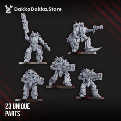 Flame Knights Magma Squad, proxy miniature, 28mm heroic scale unpainted resin, view 2