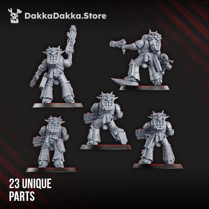 Flame Knights Magma Squad, proxy miniature, 28mm heroic scale unpainted resin, view 3