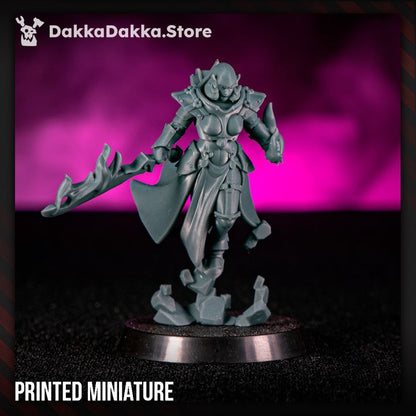 Pleasure Knights Mirael Voluptuousness Fire, proxy miniature, 28mm heroic scale unpainted resin, view 4