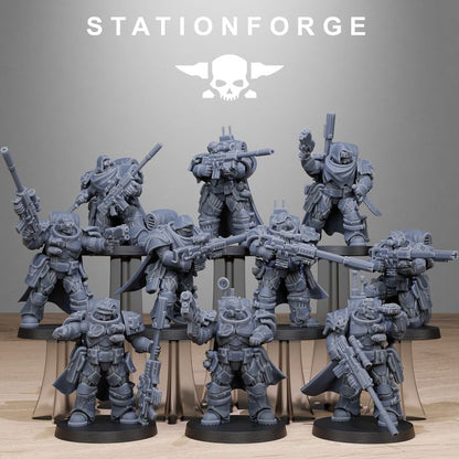 Space Knights Snipers, proxy miniature, scout, 28mm heroic scale unpainted resin