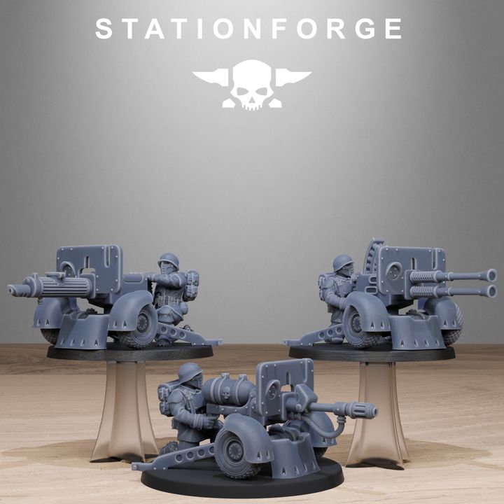 Free Guard Light Machine Gun, Imperial Army proxy miniature, artillery, 28mm heroic scale unpainted resin