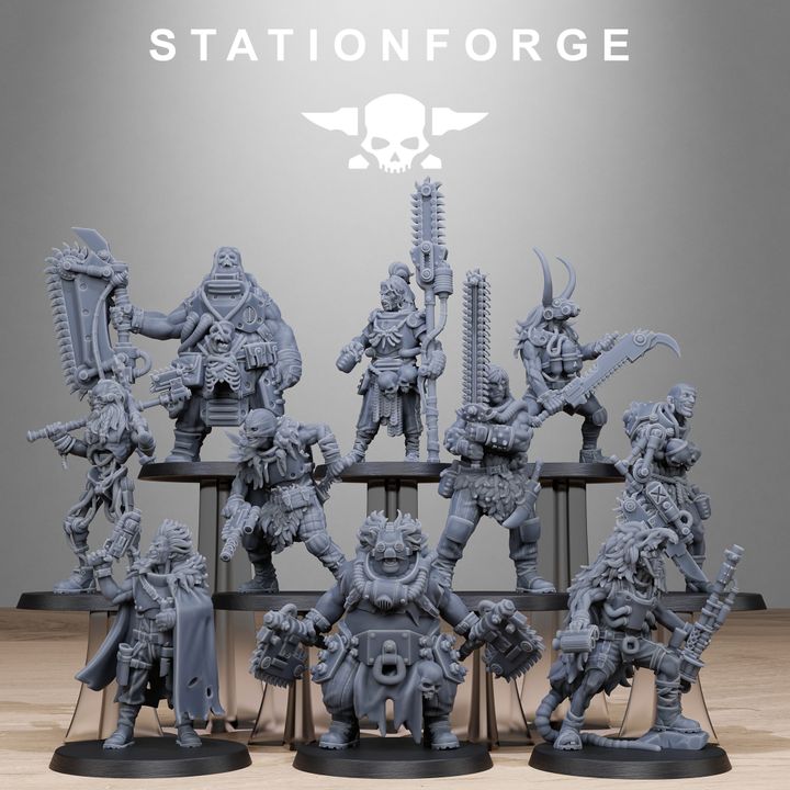 Tech Priests Barbarians, 28mm heroic scale unpainted resin