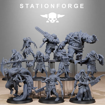 Dark Space Knights Guard Butchers, proxy miniature, infantry, 28mm heroic scale unpainted resin