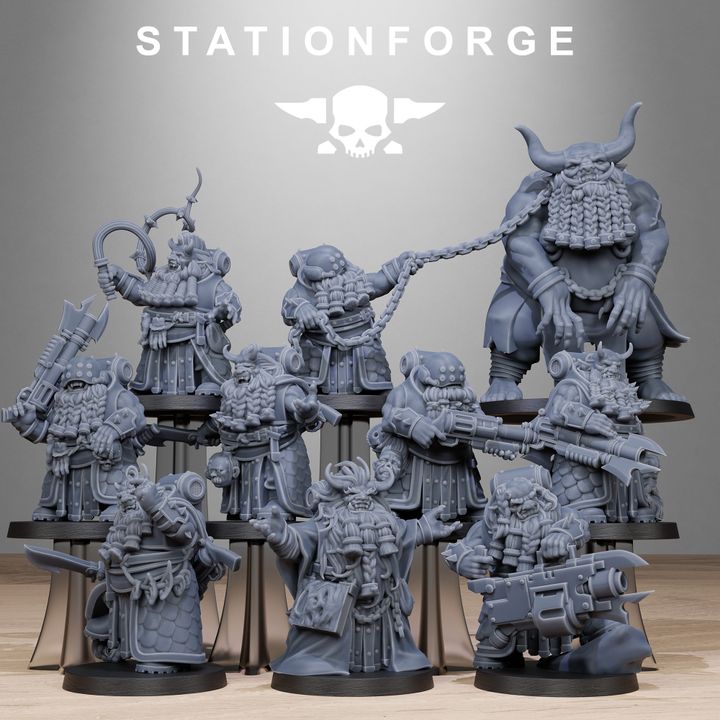 Dark Space Knights Guard Dwarves, proxy miniature, infantry, 28mm heroic scale unpainted resin