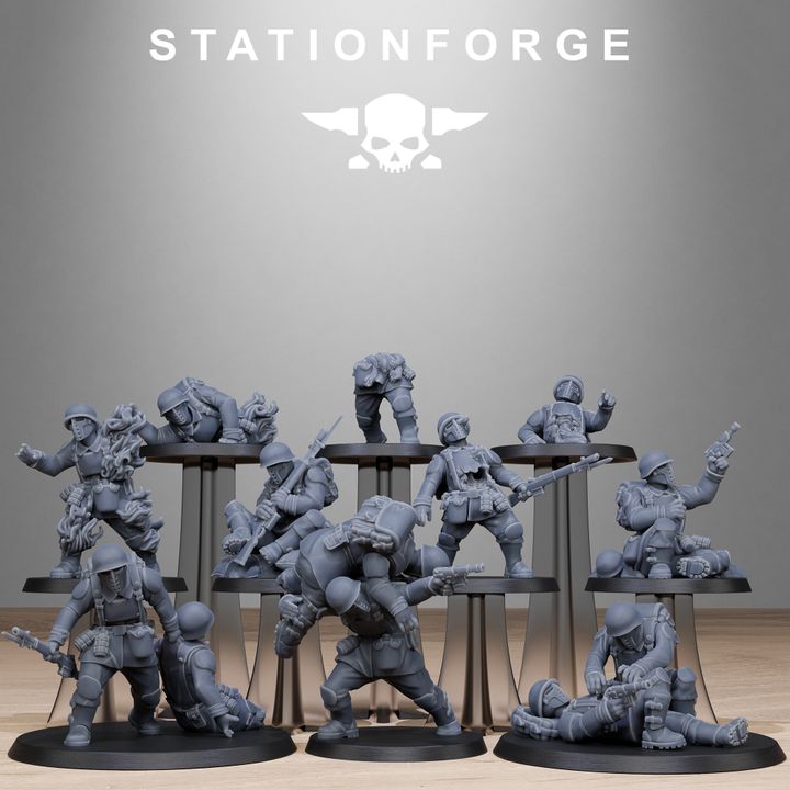 Free Guard Fallen, Imperial Army proxy miniature, infantry, 28mm heroic scale unpainted resin