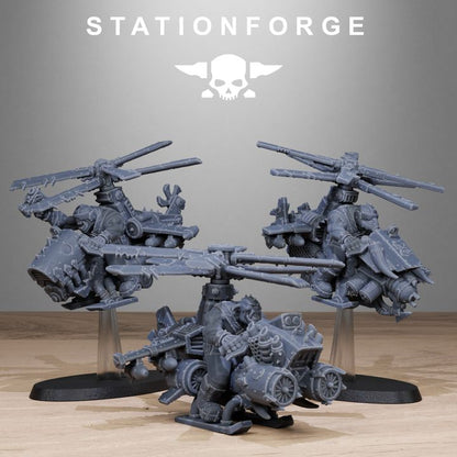 Orks Helicopters, proxy miniature, 28mm heroic scale unpainted resin